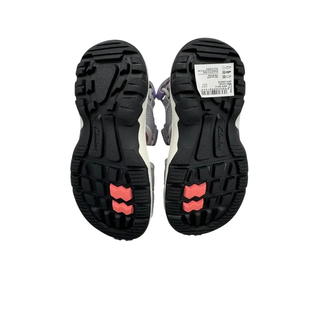 Clarks Girls Expo‎ Sea K. Sport Sandal, Grey Combi, 9 Wide Big Kid